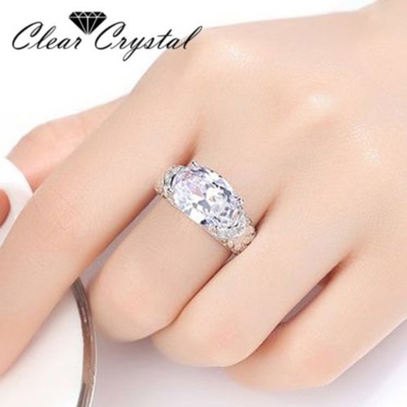 Brilliant Cut CZ Hollow Out Ring in White Gold - Picture 2 of 5